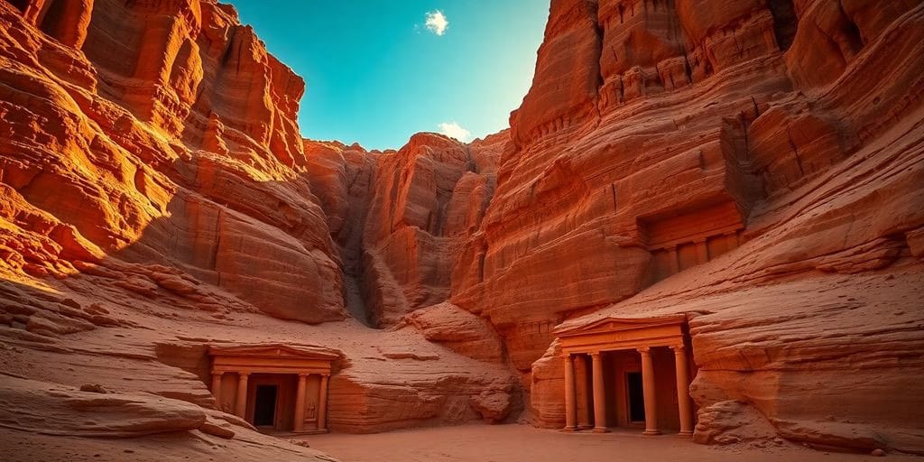 Photograph of tombs in the Valley of Kings, Egypt.